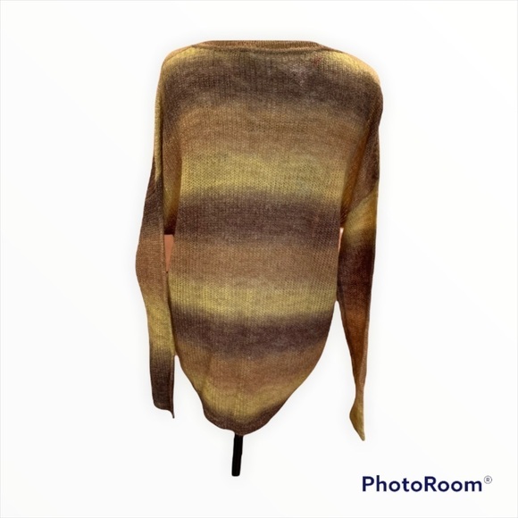 NWT ASTR x REVOLVE Brown Tan Ombre V Neck Wool Blend Pullover Sweater Size Small - Picture 4 of 7